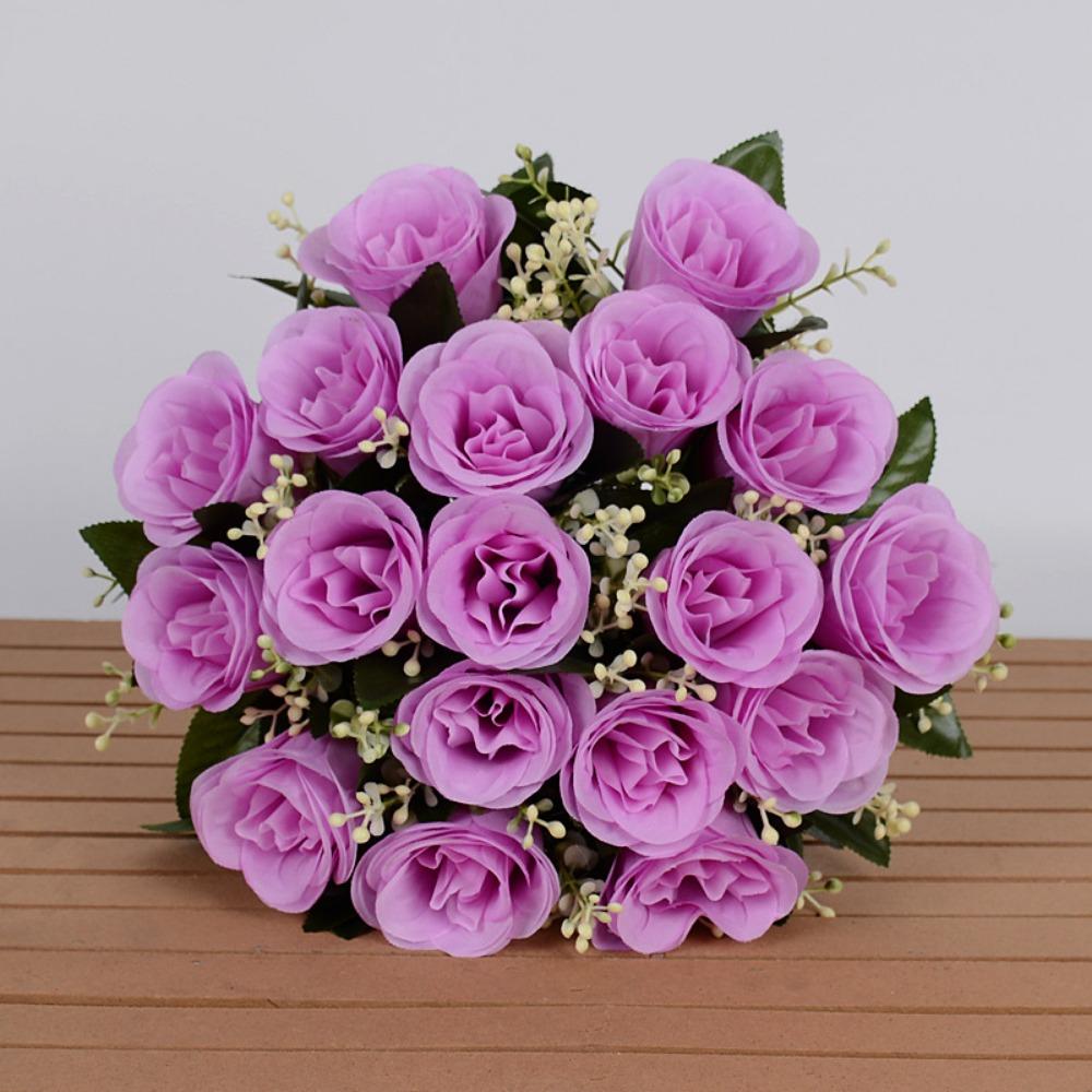 18 Heads Real Happy Flower Mini 10 Colors Natural Simulated Rose Photography Photo Gift Rose Flowers Decorative Home Decorative