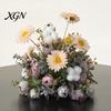 Lifelike Faux Floral Centerpieces Artificial Table Flower Arrangement, Mixed Lily Rose Silk Fake Bouquet, Elegant Vintage Style Decor for Dining