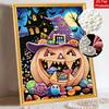 Halloween Pearl Painting Set 5D DIY Pumpkin Candy Pearl Art Home Bedroom Wall Decor Handmade Gift Craft Kits Sparkling Rhinestone Mosaic