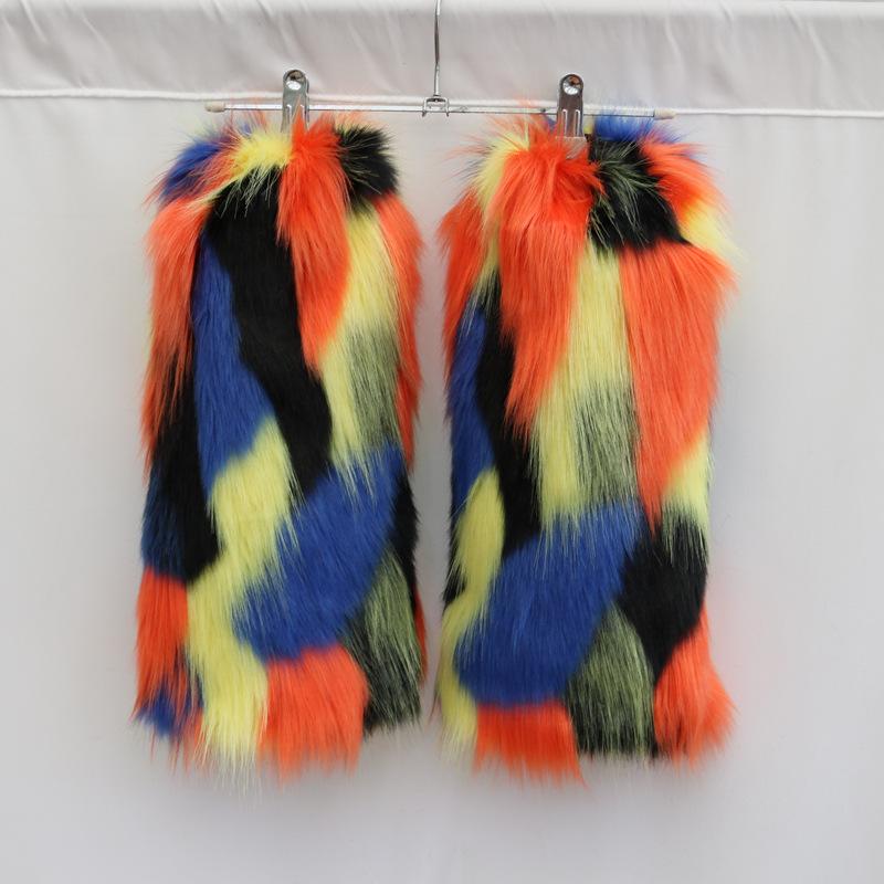 Pelz-Beinwärmer Damen flauschige Sockenabdeckung neue Imitation Fuchsfell Winter Kniepolster Beinabdeckung vielseitige Fußabdeckung warme Schuhabdeckung Trend