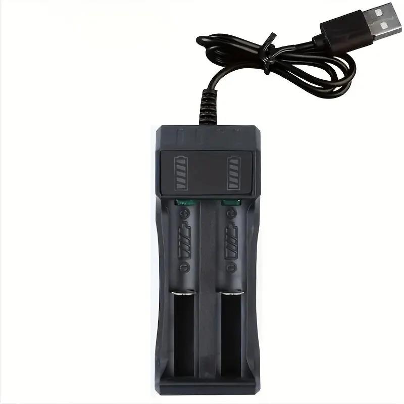 Dual 18650 Battery Charger Black 1 2 Slots For 18650 Lithium Battery 42V Rechargeable Charger For Laser Flashlight Device