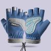 Autumn and winter children's half-finger gloves, velvet warm boys and girls, non-slip half-finger children, student sports riding