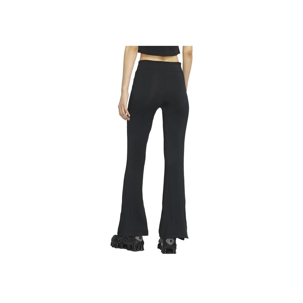 Nike Solid Color Logo Embroidered Flared Pants Slim Fit Casual Pants Women Bottoms Black DQ6617-010