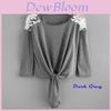 Timeless Design Cotton And Polyester Womens Lace Stitching Round Neck Top