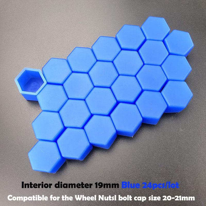 24pcs/package 17/19/21mm Silicone Hexagonal Socket Car Wheel Hub Screw Cover Nut Caps Bolt Rims Exterior Decoration Protection