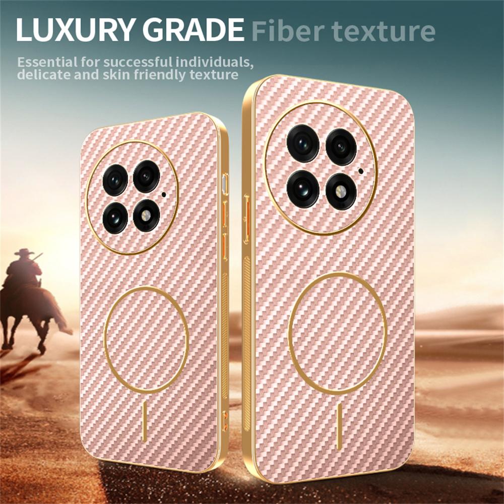 For OnePlus 13 Phone Case Carbon Fiber Textured Electroplated TPU Back Cover