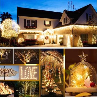 Solar Copper Wire Lamp Garden Ambience Light Christmas Holiday Decoration Small Colored String