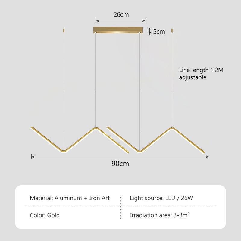 

Современный светодиодный подвесной светильник золото/черный длинный линейный подвесной светильник для ресторана, кабинета, кухни, офиса, кофе, домашнего декора, роскоши Cold White
