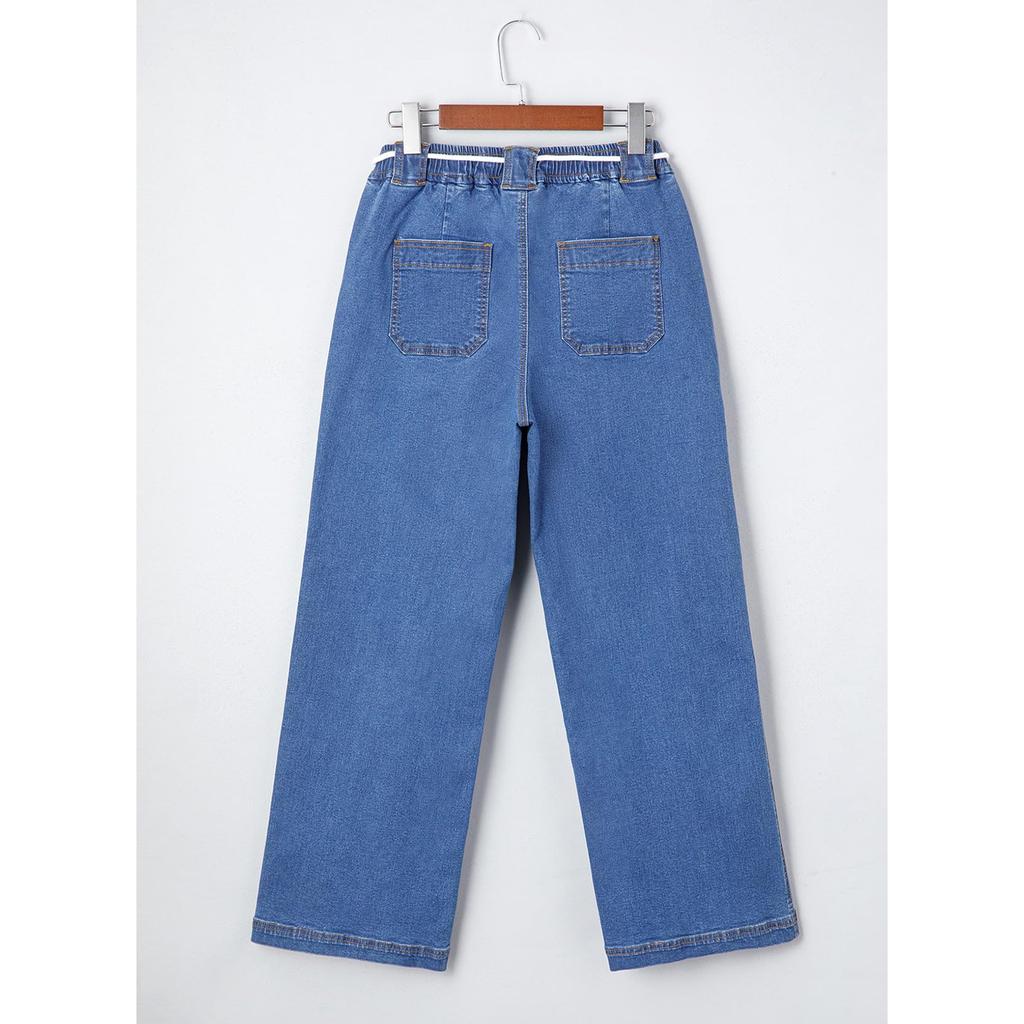 Ladies' Retro Straight Leg High Waisted Jeans