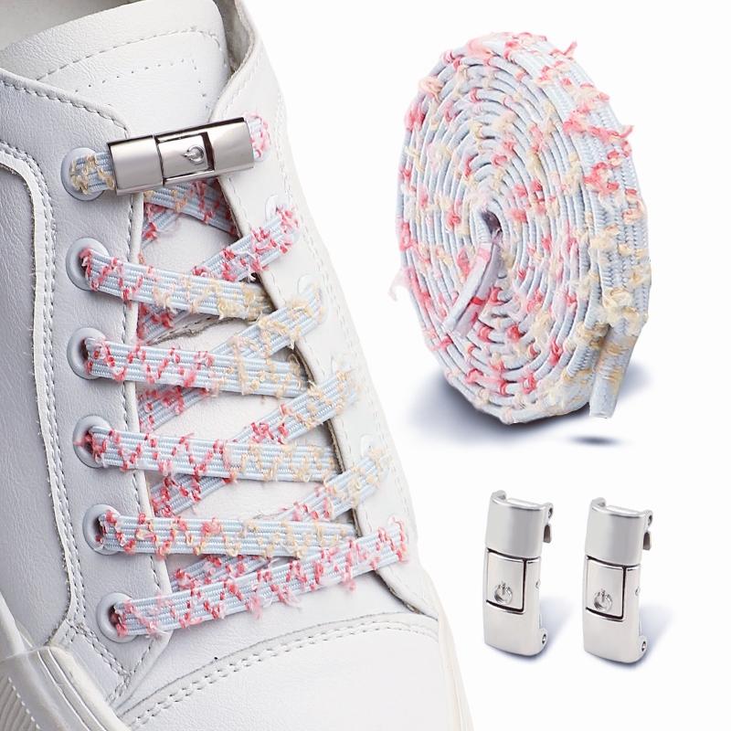 Druckverschluss Metall Schnürsenkel-Clips Schnürsenkel ohne Binden Elastische Schnürsenkel-Endkappen Faulen Sneaker Schnürsenkel-Schlösser