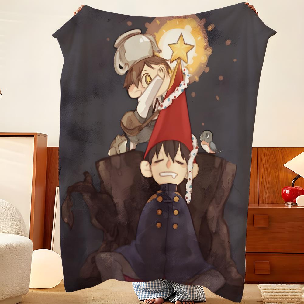 Animation Over The Garden W-Wall Throw Flannel Throw Blanket, Lightweight Cozy, Durable Washable Cute Cool
