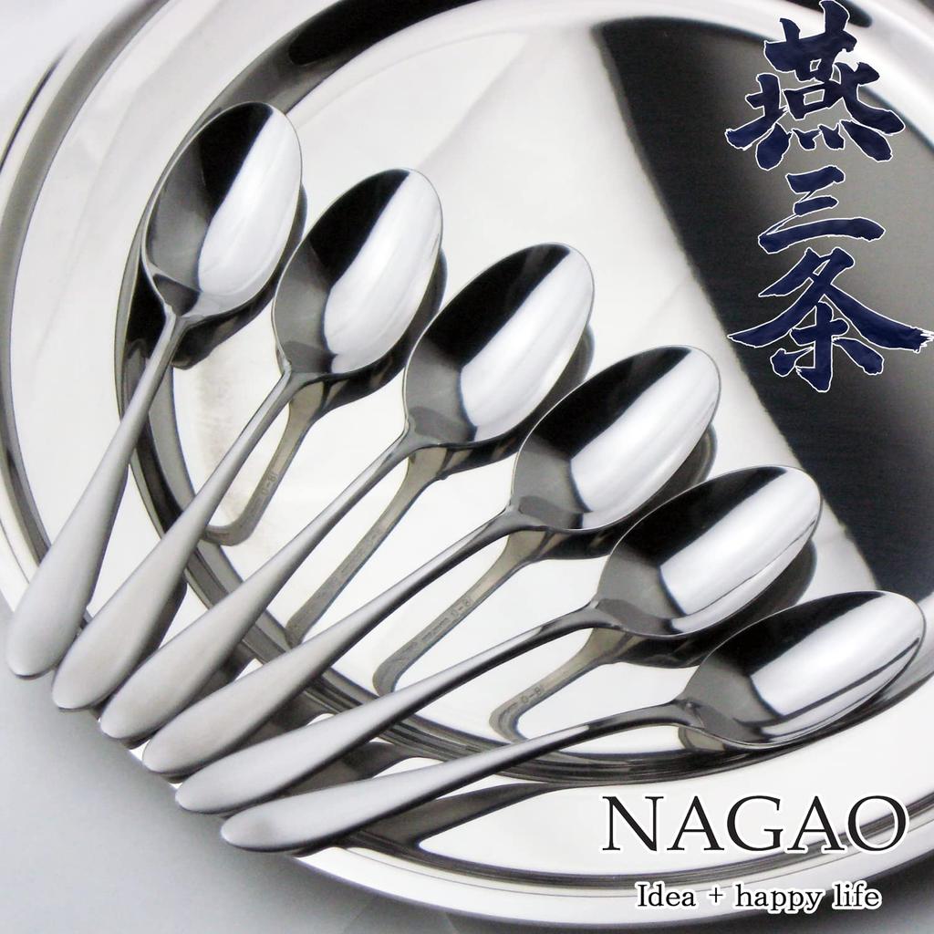 Nagao 5 pieces 1 Stainless Made in Japan Tsubame-Sanjo Teaspoons, + extra, 13.5cm, 18-0 Steel,