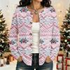 Women's Fashion Long Sleeve Christmas Print Cardigan for Casual Holiday Wear