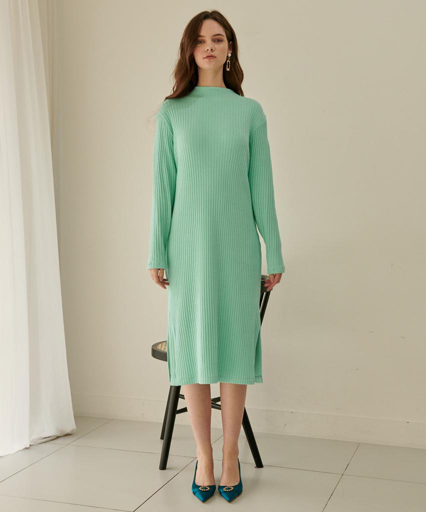 Ossi Pleats Sleeve Knit One-Piece Neo Mint