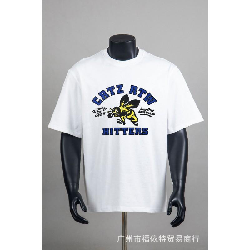 Corteiz Alcatraz Vintage Print T-Shirt Herren Damen Streetwear Lockerer Schnitt Kurzarm Tee