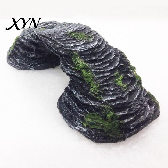 Turtle Tank Decoration Basking Platform, Rock Look Resin Baby Tortoise Climbing Ramp, Solid Platform Arched Reptiles Dock Resting Terrace for