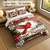Christmas Theme Personalized 3Pcs Bedding Set Custom Text & Name 1 Sheet 2 Pillowcases Household Bedding 1pc