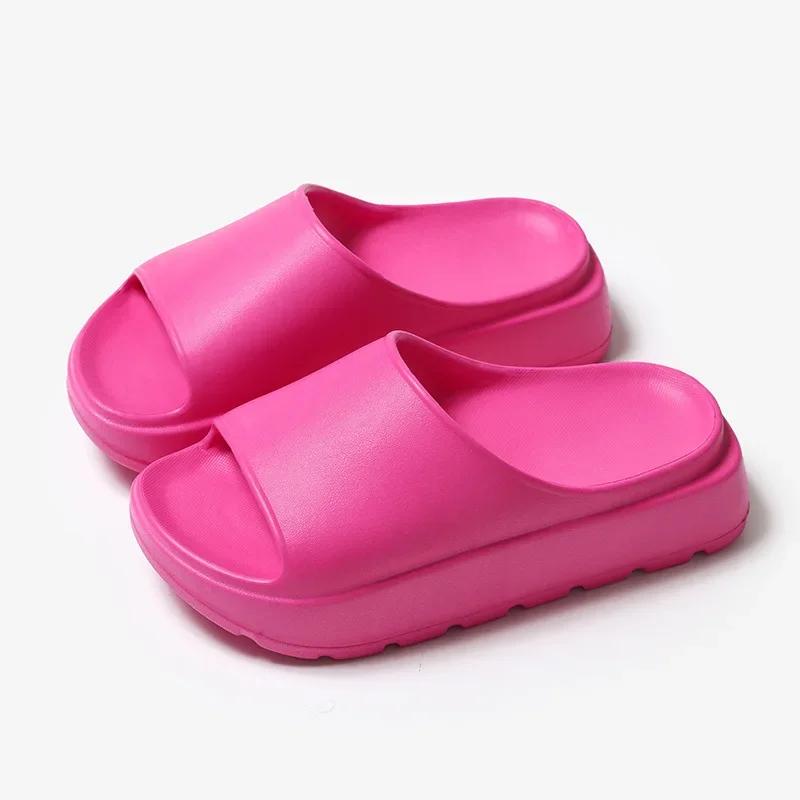Fashion Summer Thick Sole Eva Beach Slippers Women Thick Platform Indoor Home Slides Woman Light Non Slip Bathroom Flip Flops Shoes 2024