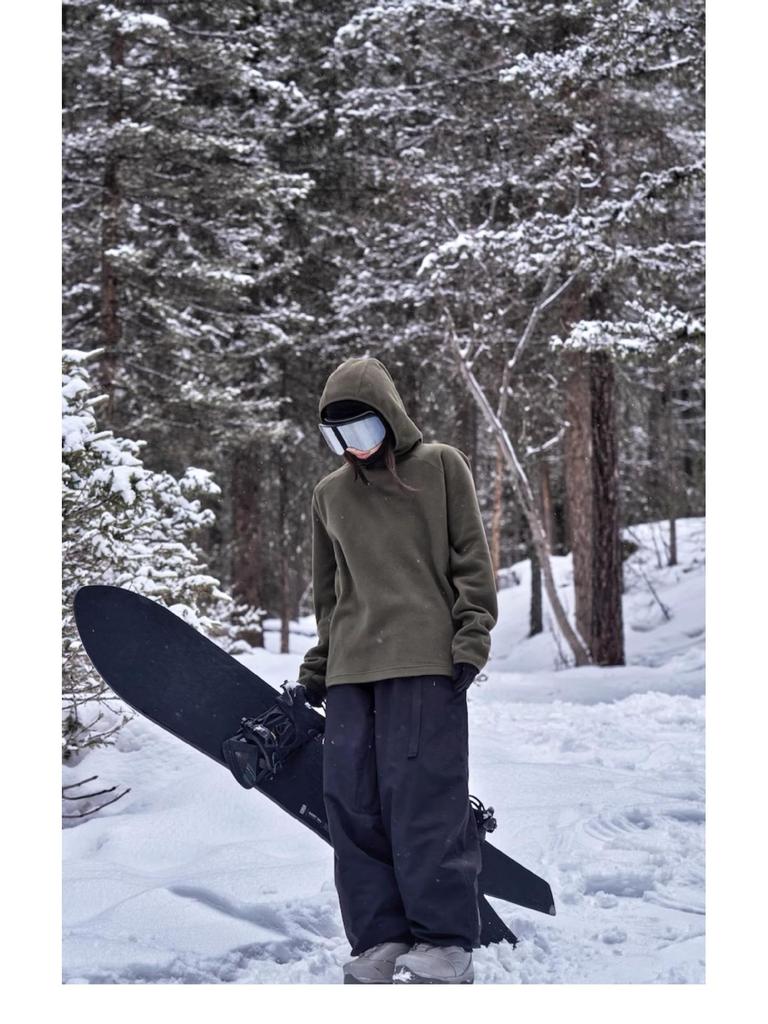Unisex vetruodolné lyžiarske a snowboardové nohavice podšité fleecom s manžetami na členkoch - Vodotesné a chrániace pred chladom