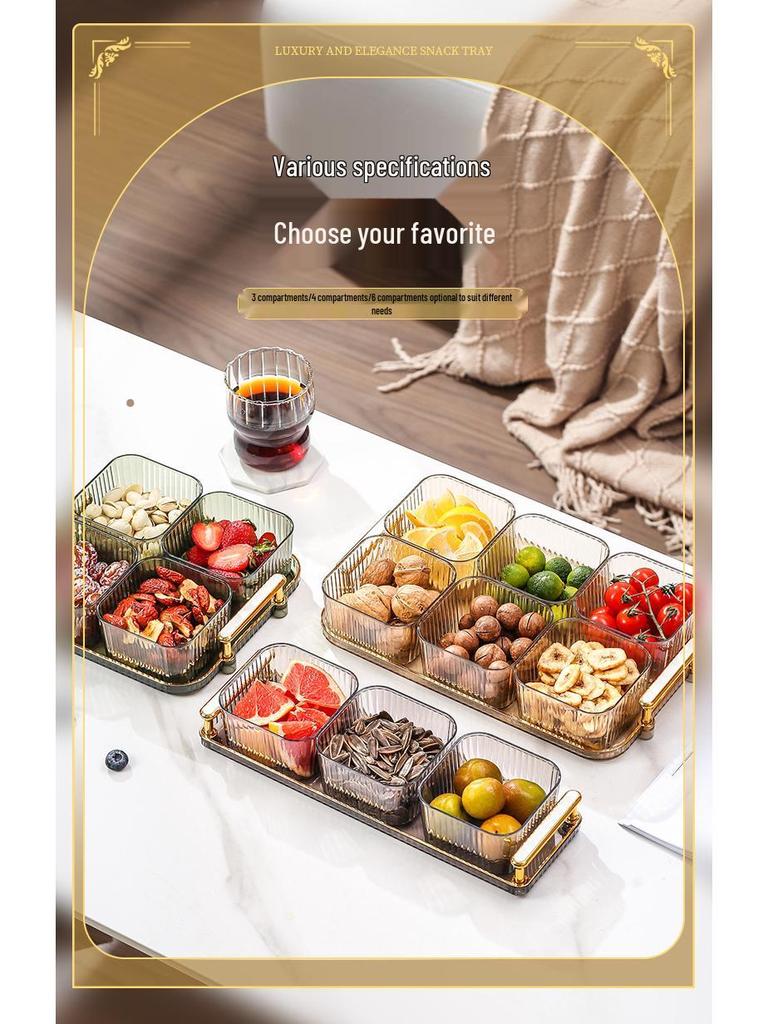 Luxurious Food-Grade Dried Fruit and Nuts Snack Plate with Lid