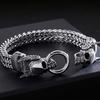 Gothic Men's Skull Head Bracelets Stainless Steel Ghost Chain Man Bracelet Punk Rock Skeleton Jewelry Gifts for Boyfriend Him