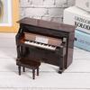 Wooden Miniature Upright Piano Mini Musical Instrument Model Children Gift Home DecorBrown