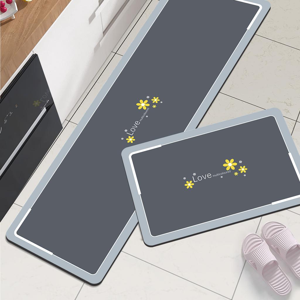 Diatomite Kitchen Floor Mat Waterproof Long Area Kitchen Carpet For Living Room Hallway Kitchen Bathroom Rug Washable