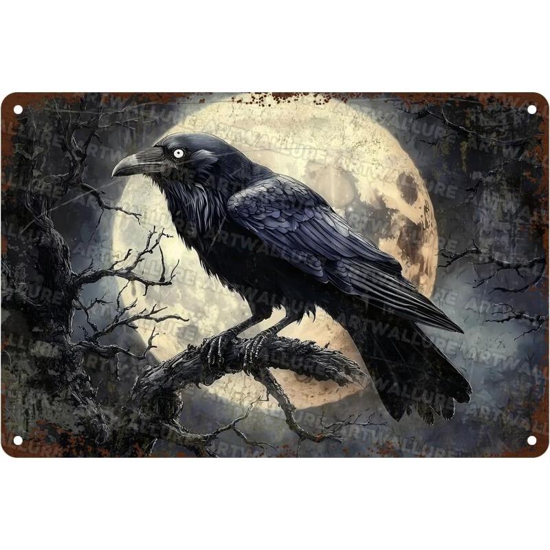 Halloween Metal Wall Sign Spooky Decor 20x30cm