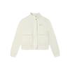 Solid Color Casual Knit Jacket Women Jackets Ceramic-White F11W348501F-IV
