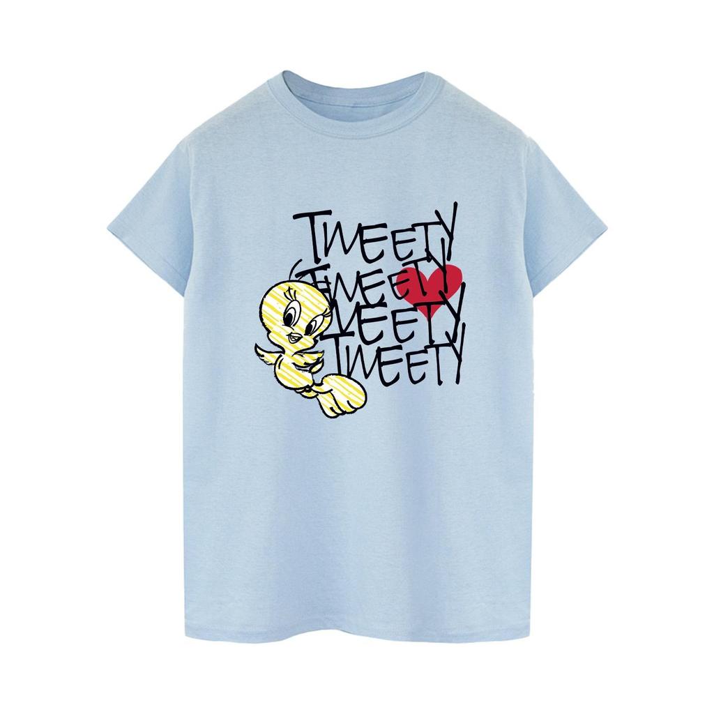 Looney Tunes Womens/Ladies Tweety Love Heart Cotton Boyfriend T-Shirt