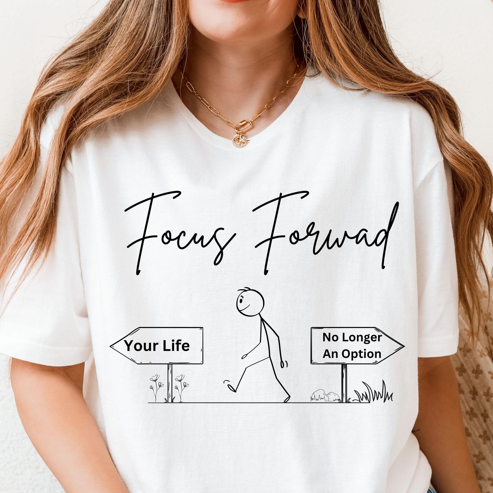 Focus Forward T-Shirt: Motivational Unisex Tee, Mental Health Gift L