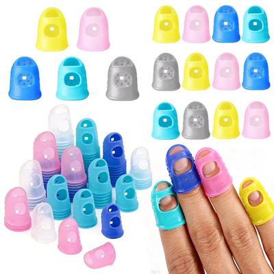10-30PCS Guitar Finger Protector Assorted Size Mix Color Silicone Hollowed Out Breathable Nonslip Fingerstall Practice Props ZYF
