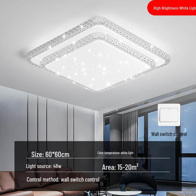 Luxury Crystal LED Ceiling Light for Bedroom, Study, Living, and Dining Rooms