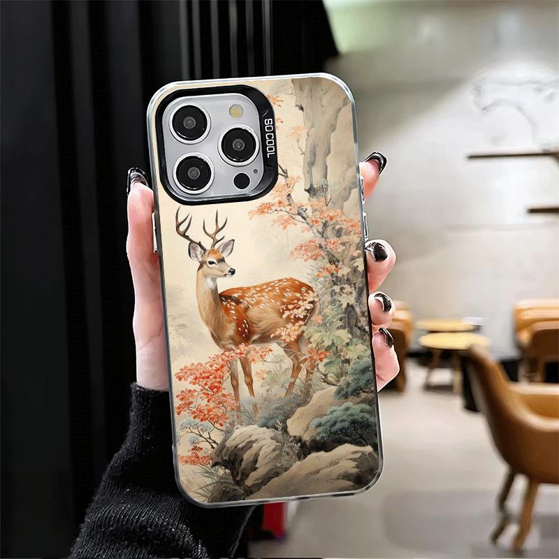 Sika Deer Elk Animal Shockproof Phone Case for iPhone 17 Air 16 16E 15 Pro Max 14 Plus 13 Mini 12 Back Cover Anti Fall Fundas