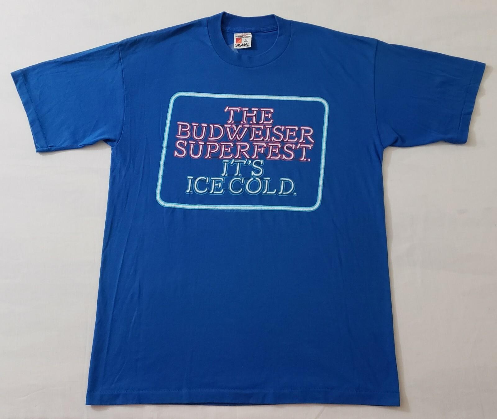 Vintage 1988 Budweiser Superfest Shirt Sz Large Rap Tee Hip Hop R&B Keith Sweat S
