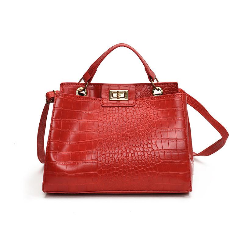 Stylish High-quality Crocodile Pattern Handheld Small Square Bag For Women With Large Capacity