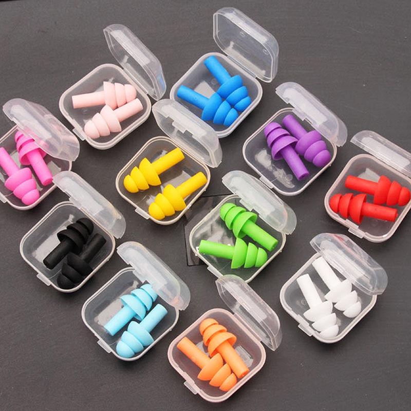 Soft Silicone Ear Plug Ear Protection Sleeping Travel Anti-Noise Earplugs Waterproof Swim Earplugs for Adult Children Swimmers