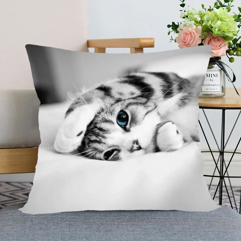 

Милая наволочка для кровати с изображением животных для автомобиля, дивана, домашнего питомца, кошки, наволочка с принтом 45x45cm