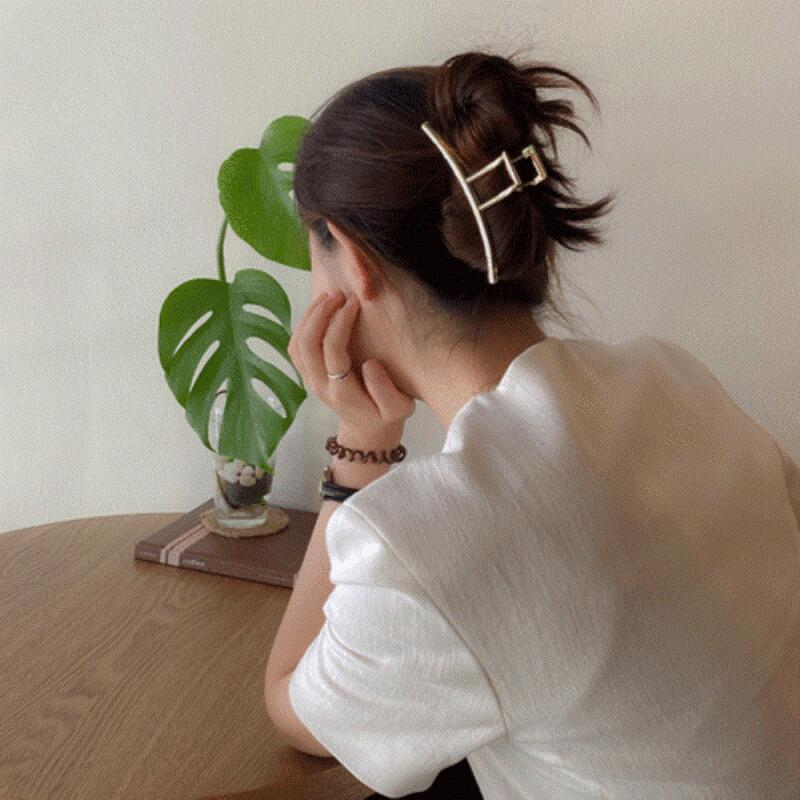 Linano Metal Minimal Women s Sun Overfit Hair Clip Slim gold