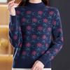Jacquard Sweater Loose Half Turtleneck Knitted Sweater for Women In Autumn and Winter Fashionable and Casual Pullover