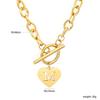 Chunky Stainless Steel M Letter Heart Shaped Pendant Necklace for Women Trendy Exquisite Waterproof Jewelry for Birthday Gifts