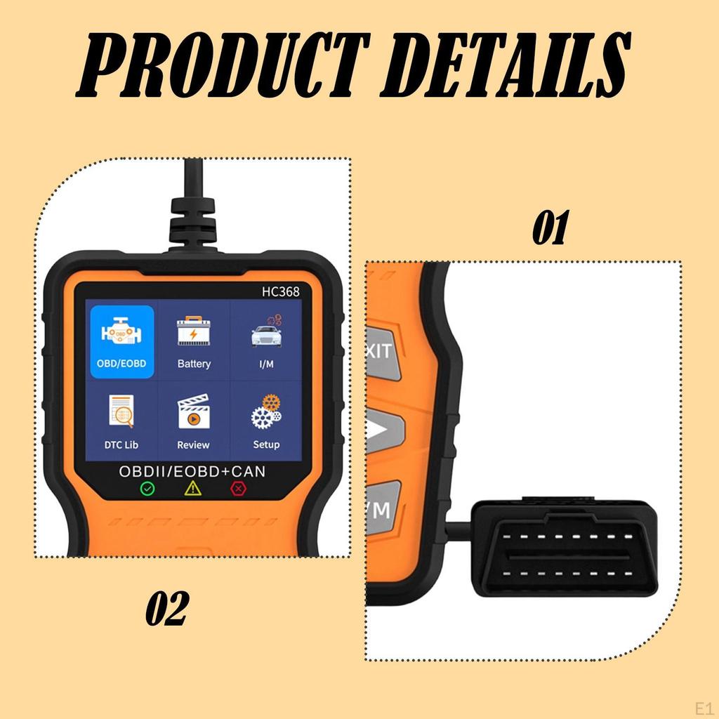 Auto Tool Engine Fault Automotive Parts Handheld Multilingual Support Measurement Portable