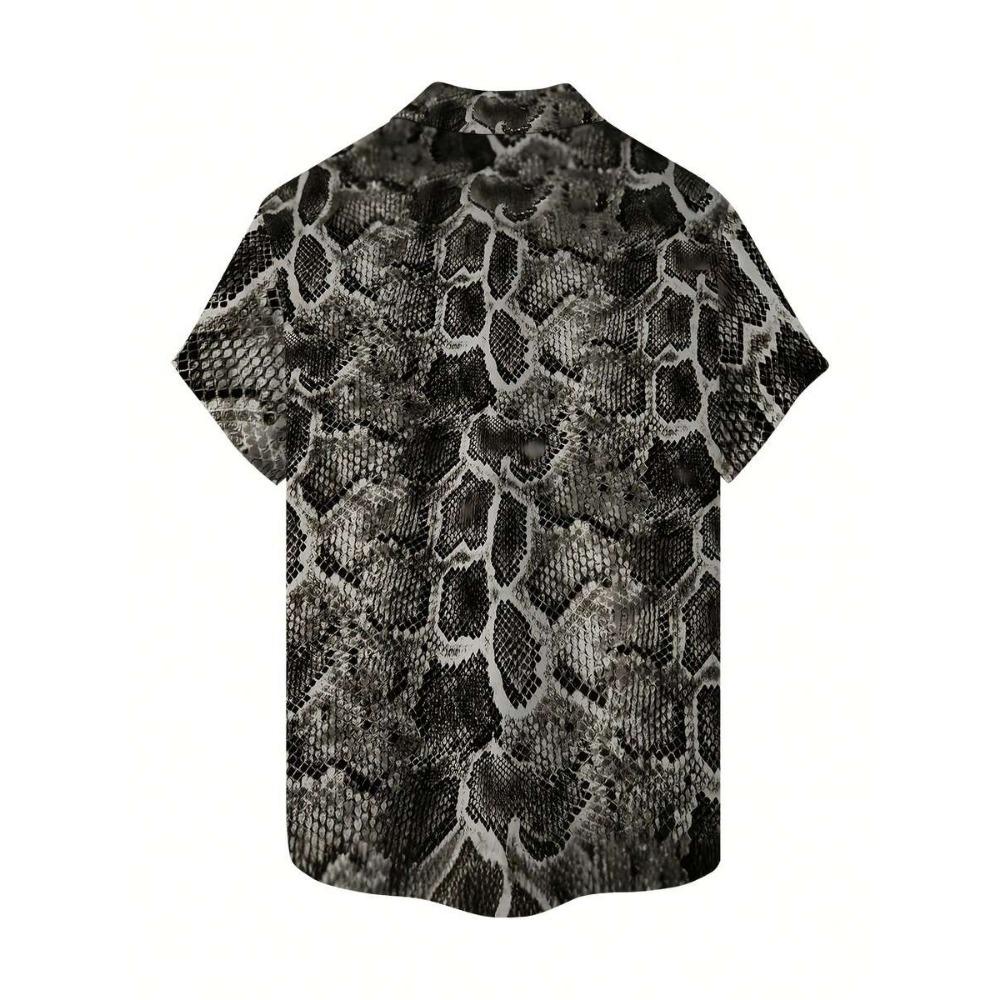 This Is A 3D Men's Shirt. (Camisas Para Hombre) The Snake Scale Pattern Symbolizes The Vitality And Mystery Of A Summer Holiday.