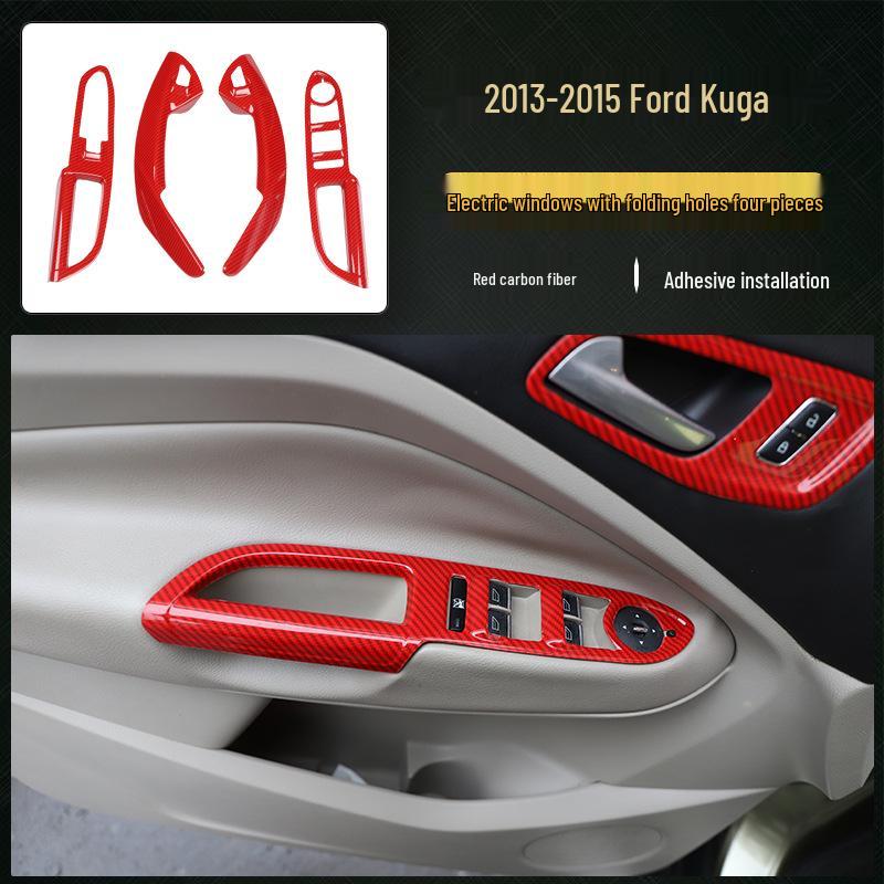 13-15 Kuga Kohlefaser Navigationskonsolenaufkleber - Pfirsichholz-Stil