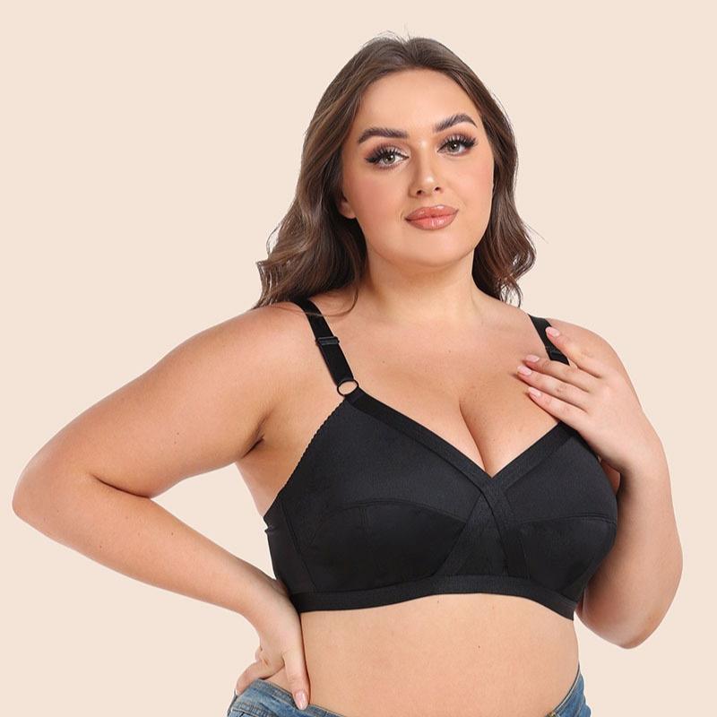European and American Satin Ultra-thin Large Size Bra Full Cup French Style Without Steel Ring Underwear