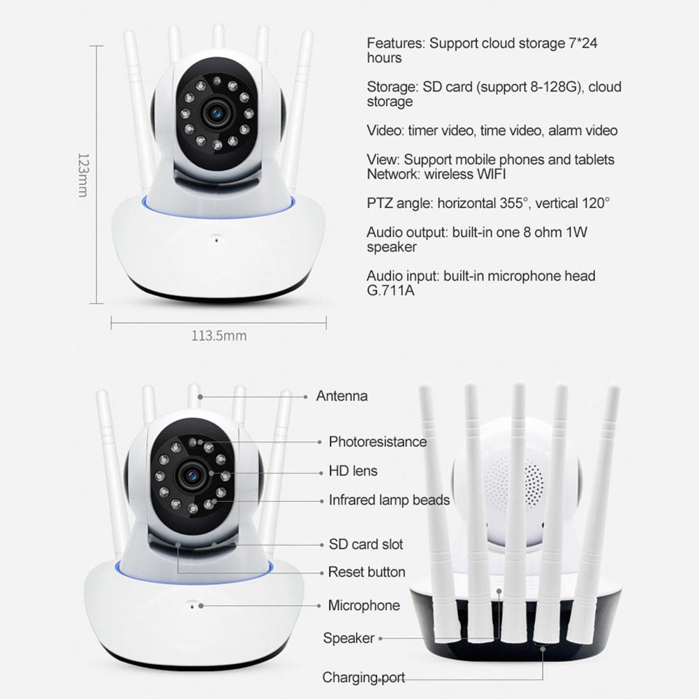 720P 1MP Security Monitor Two-way Voice 360 HD CCTV Security Camera Infrared Night Vision Security Video Camera with Memory Card