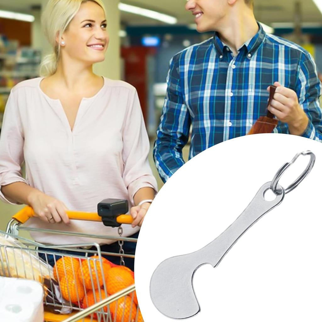 Shopping Trolley Keychain Cart Keychain Release Key Shopping Trolley Tools Quarter Keychain Stainless Steel Bottle Opener Car