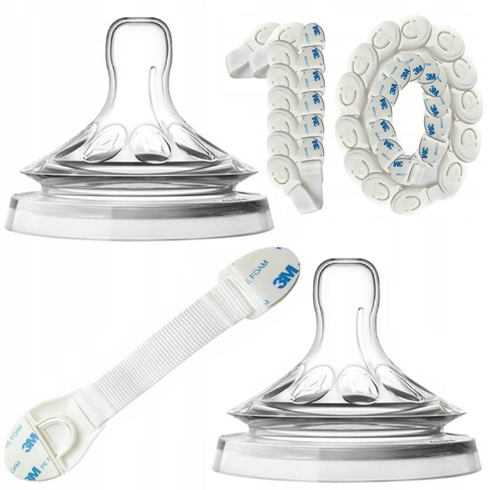 Tétines pour biberon Philips Avent 6m+ SCF044/27 + 10x Bloque-tiroirs