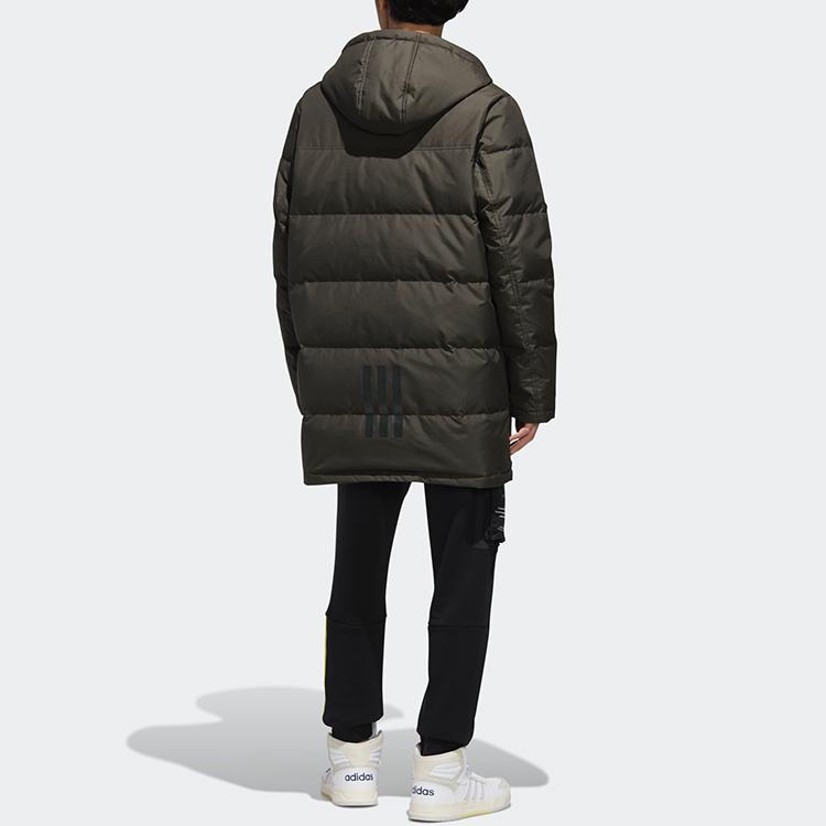 Adidas Neo Winter Down Parka Mid-Length Sports Hooded Jacket Men Outerwear Earth-Brown GJ8779