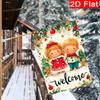 2D Flat - 2D Flat - 2D Flat Christmas Gingerbread And Woman Garden Flag, 4-28X40 Inch Outdoor Garden Flag Double-Sided Home Decoration Courtyard Decor
